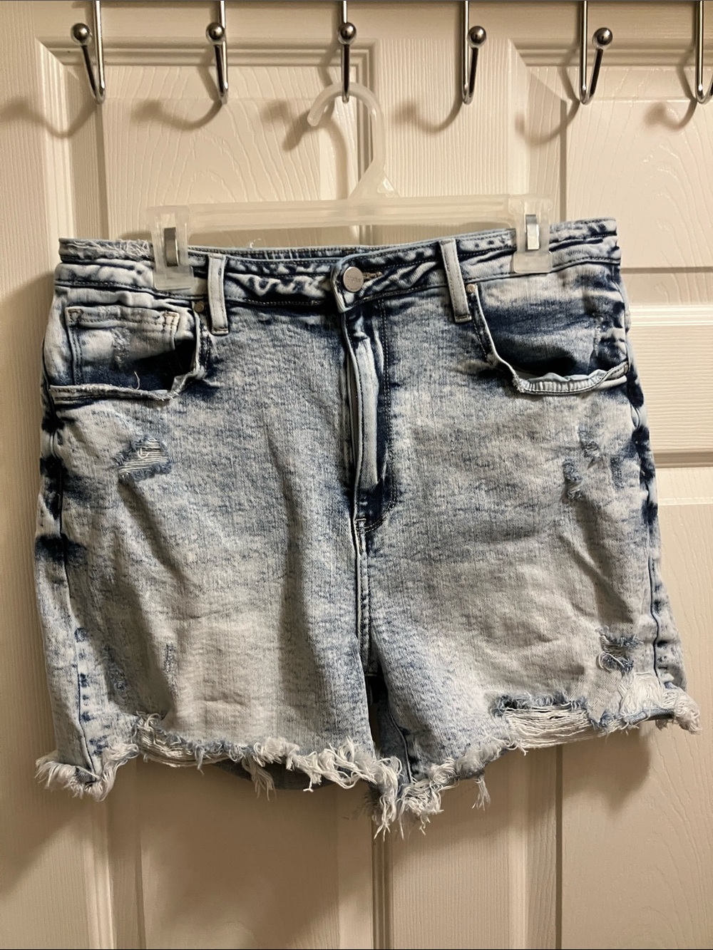 Women’s Light Blue Distressed Denim Jean Shorts